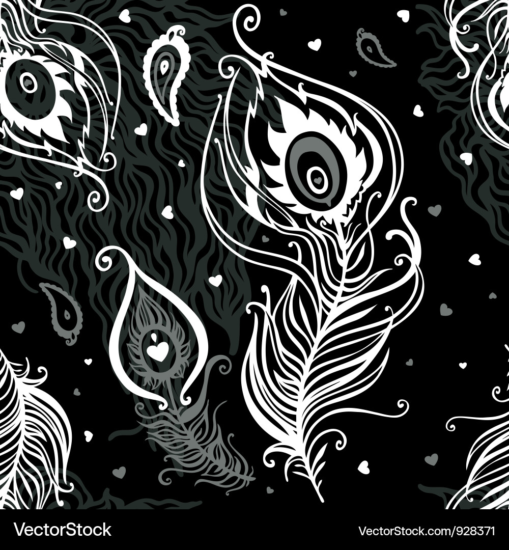 Peacock Feather Abstract Seamless Pattern Vector Image