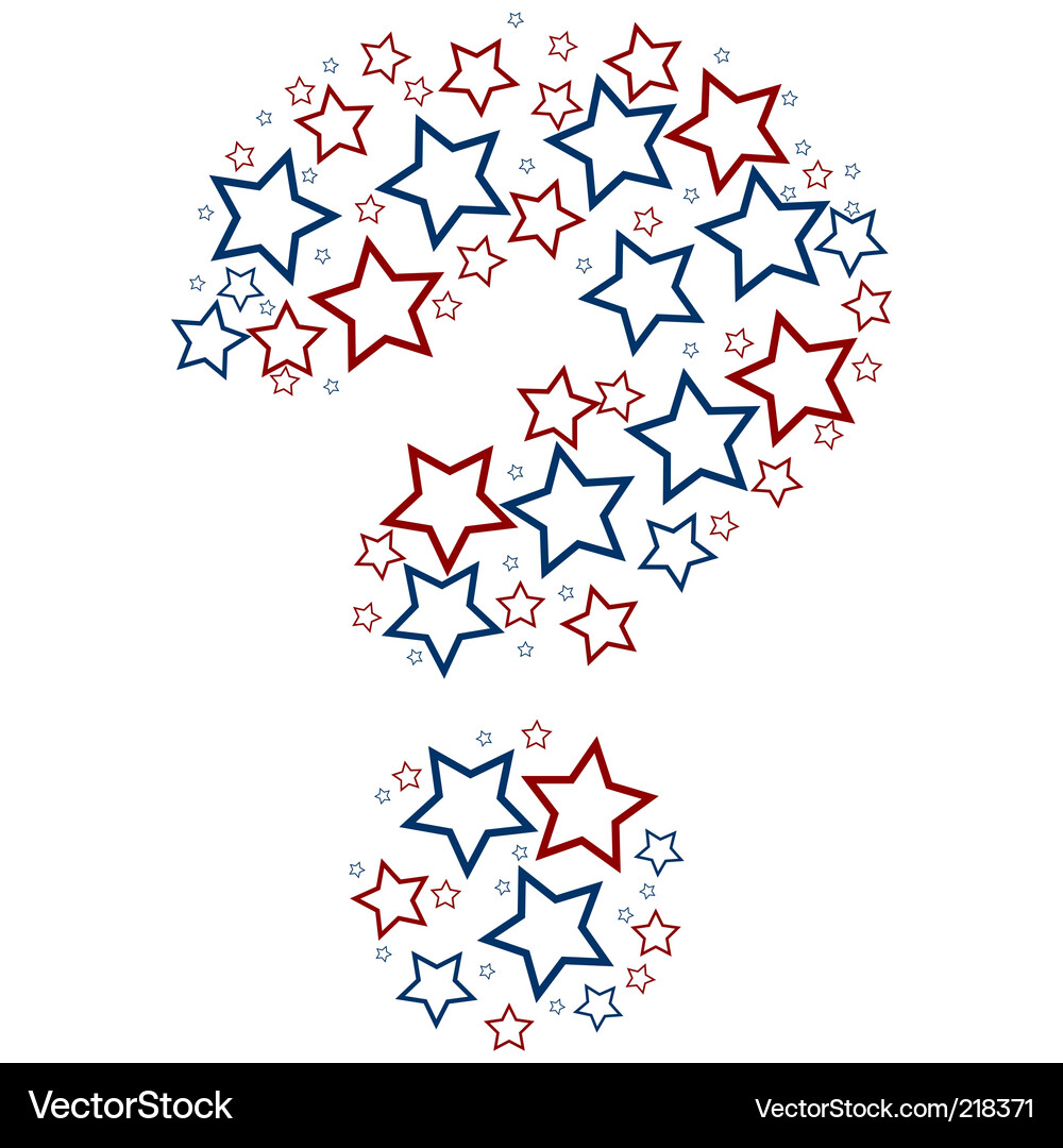 Question Mark Stars - Inquiry Concept Vector Image