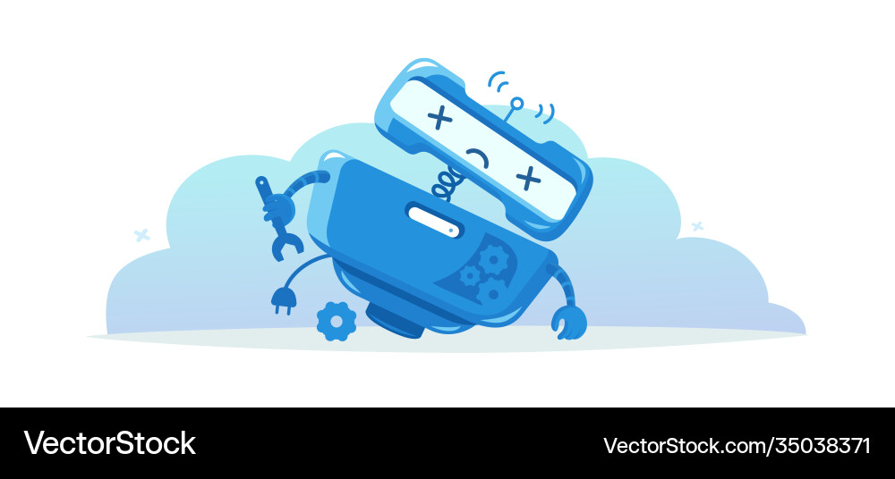 Robot 404 Error - Page Not Found vector image