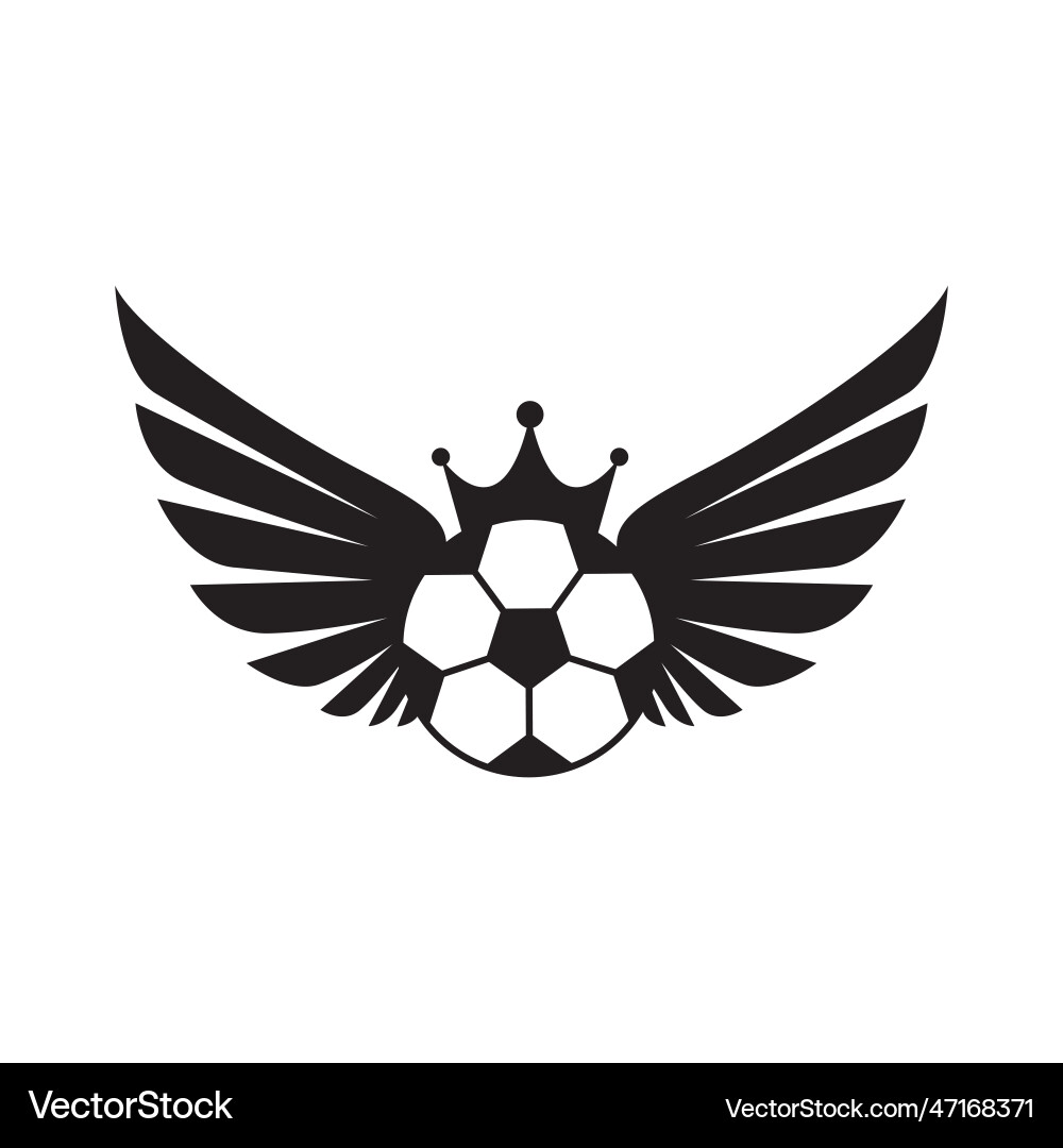 Sport Flügel Badge Krone Fußball Logo Design Sport Flügel Badge Krone Fußball Logo Design vektorbild