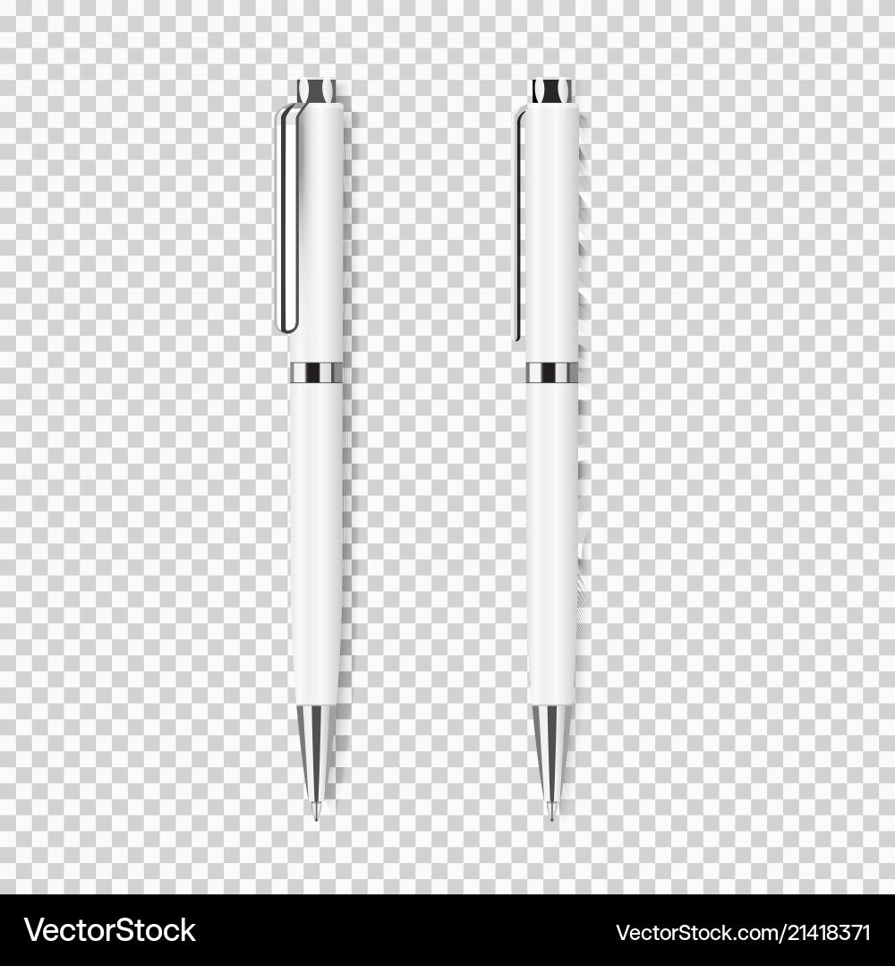 Zwei weiß realistische Stift auf transparentem Hintergrund Zwei weiß realistische Stift auf transparentem Hintergrund vektorbild