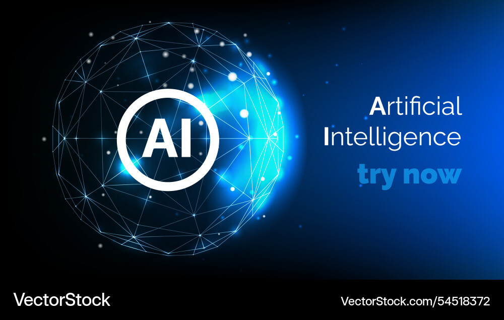 Artificial intelligence integration web banner Artificial intelligence integration web banner vector image