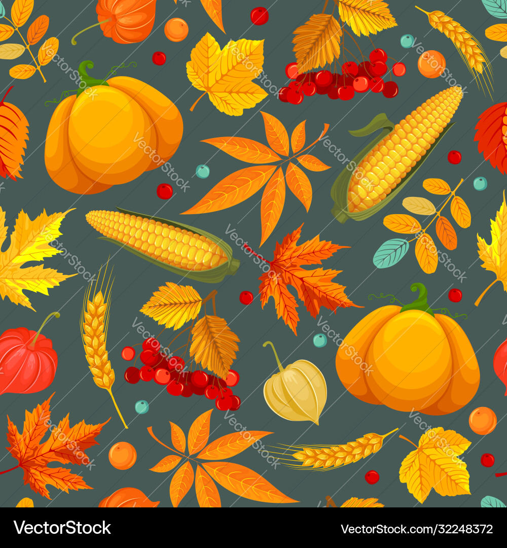 Autumn Harvest Pattern vector image