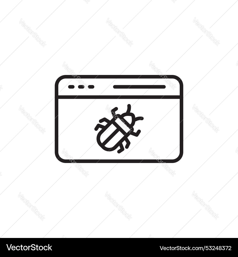 Bug icon set malware computer virus symbol vector image