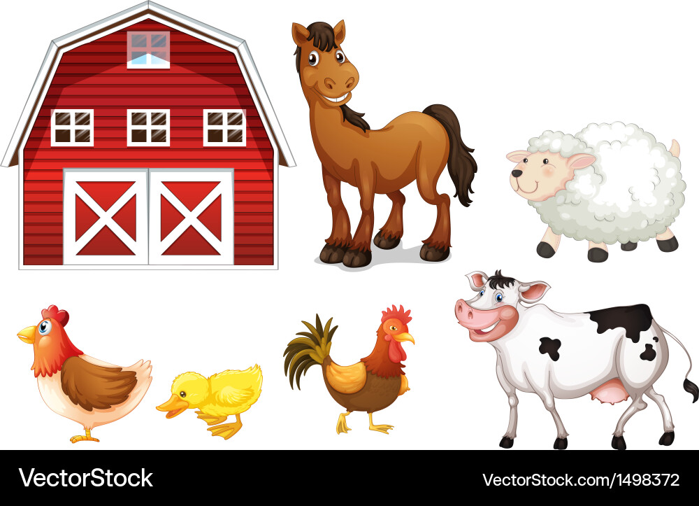 Farm animals Royalty Free Vector Image - VectorStock