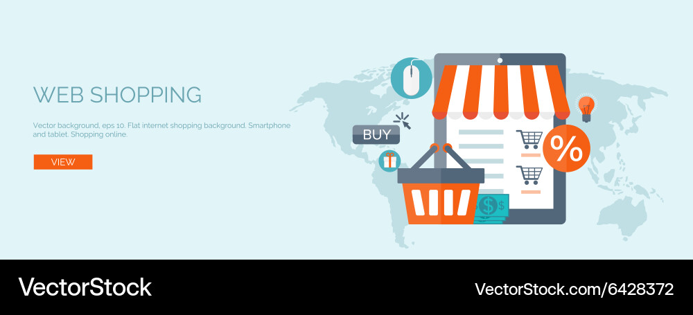 Flat header internet vector image