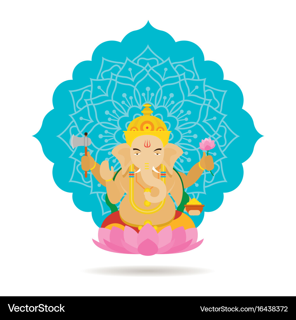 Ganesha Hindu God Vector Image