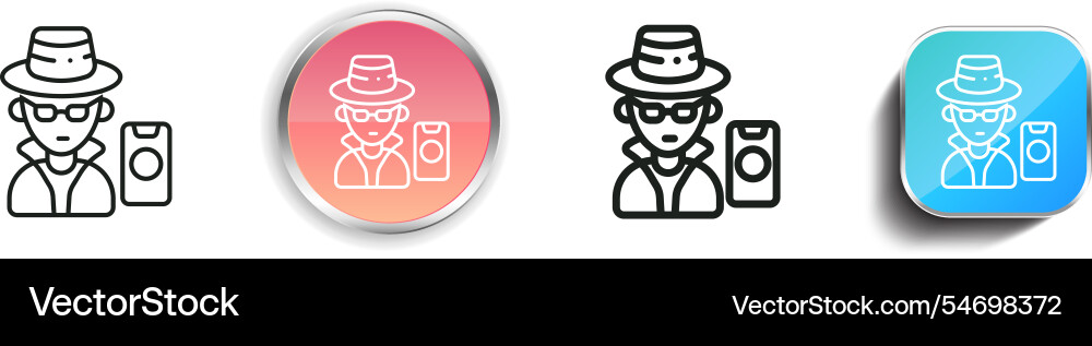 Hacker-Symbol dünne lineare regelmäßige und Schaltfläche Stil Hacker-Symbol dünne lineare regelmäßige und Schaltfläche Stil vektorbild