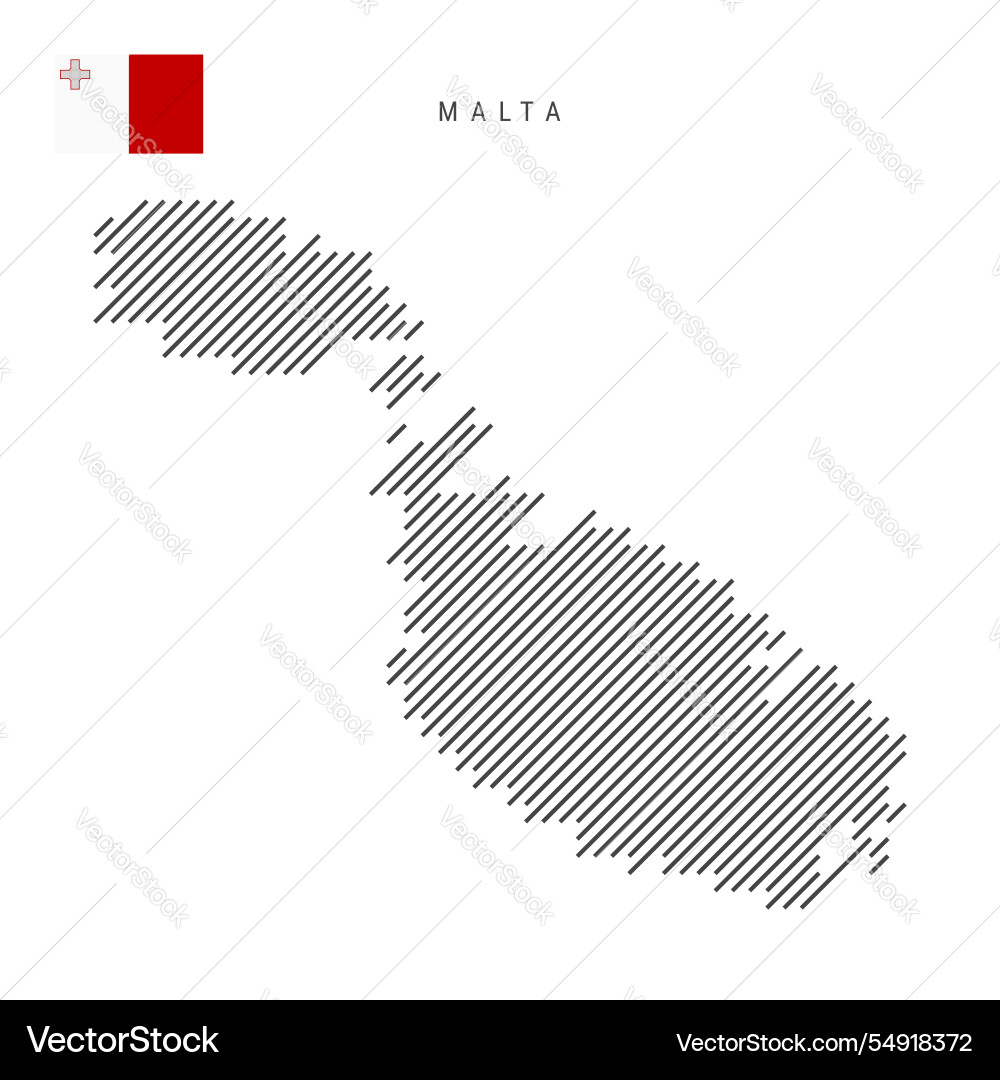 Malta map from pattern of black slanted parallel Malta map from pattern of black slanted parallel Vector Image