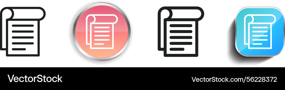 Memo icon thin linear regular and button style Memo icon thin linear regular and button style Vector Image