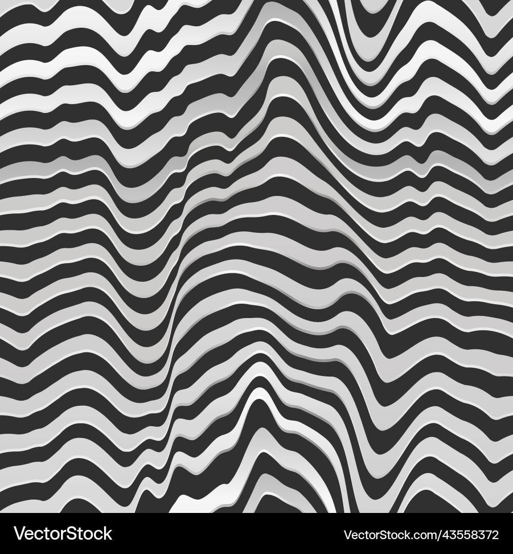 Metallic curved lines with chrome effect seamless Vector Image