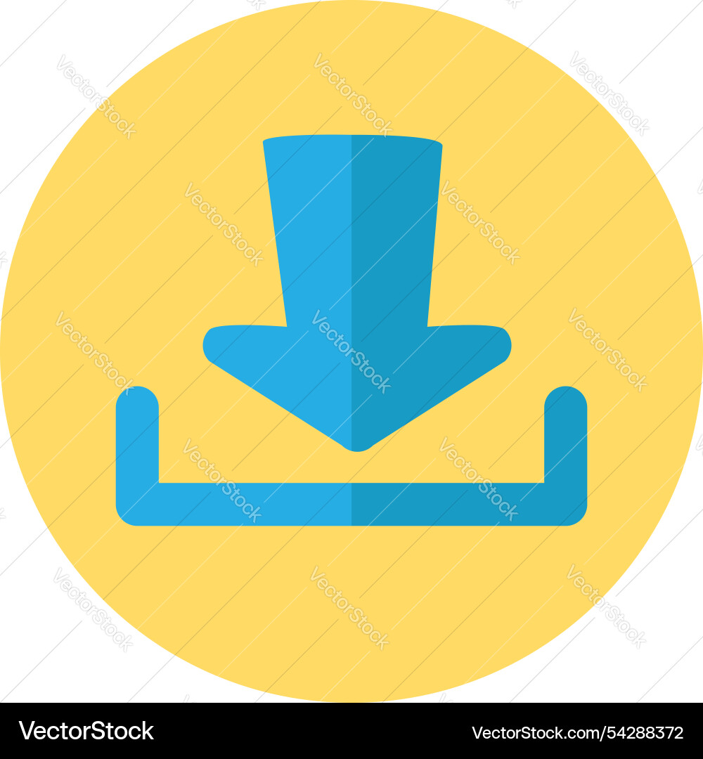 Symbolic arrow downloading file icon vector image