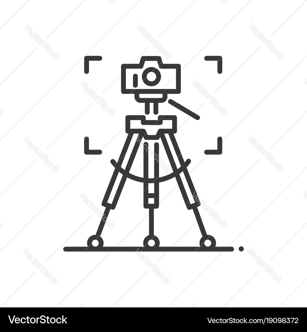 Tripod - line design single isolated icon vector image