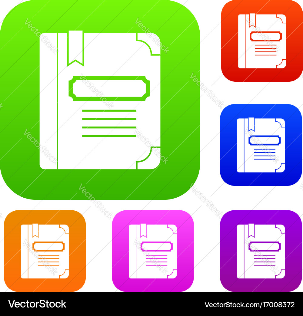 Tutorial with bookmark set collection Vector Image