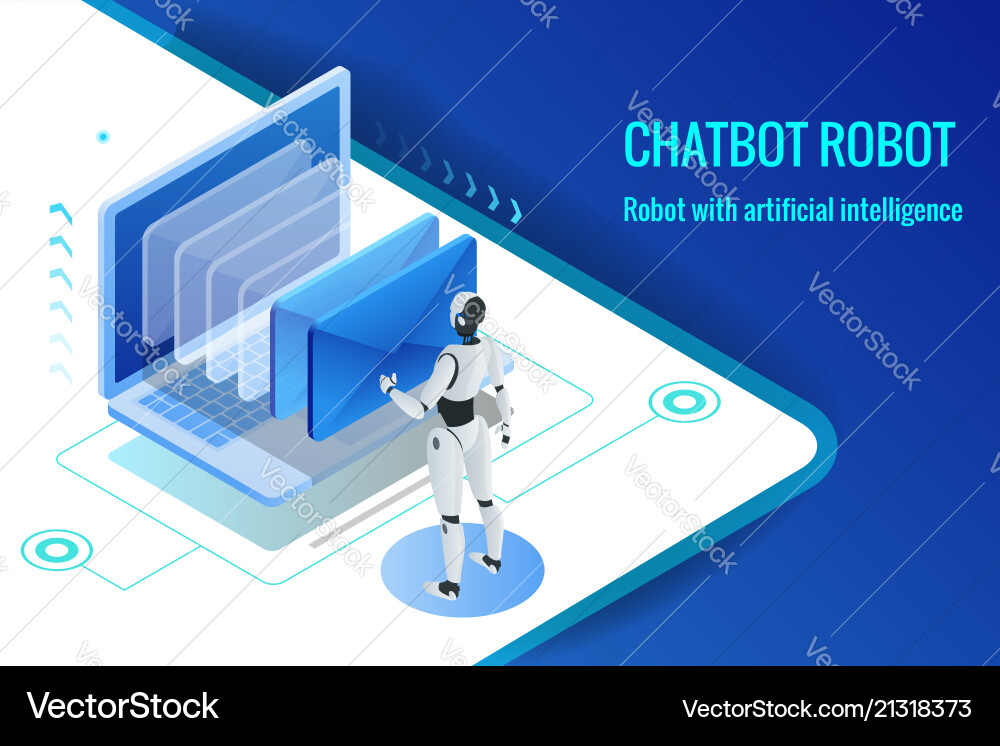 Artificial Intelligence Robots Chatbots vector image