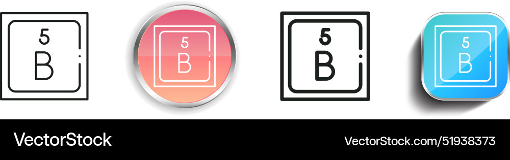Boron Icon dünne lineare regelmäßige und Knopf Stil Boron Icon dünne lineare regelmäßige und Knopf Stil vektorbild