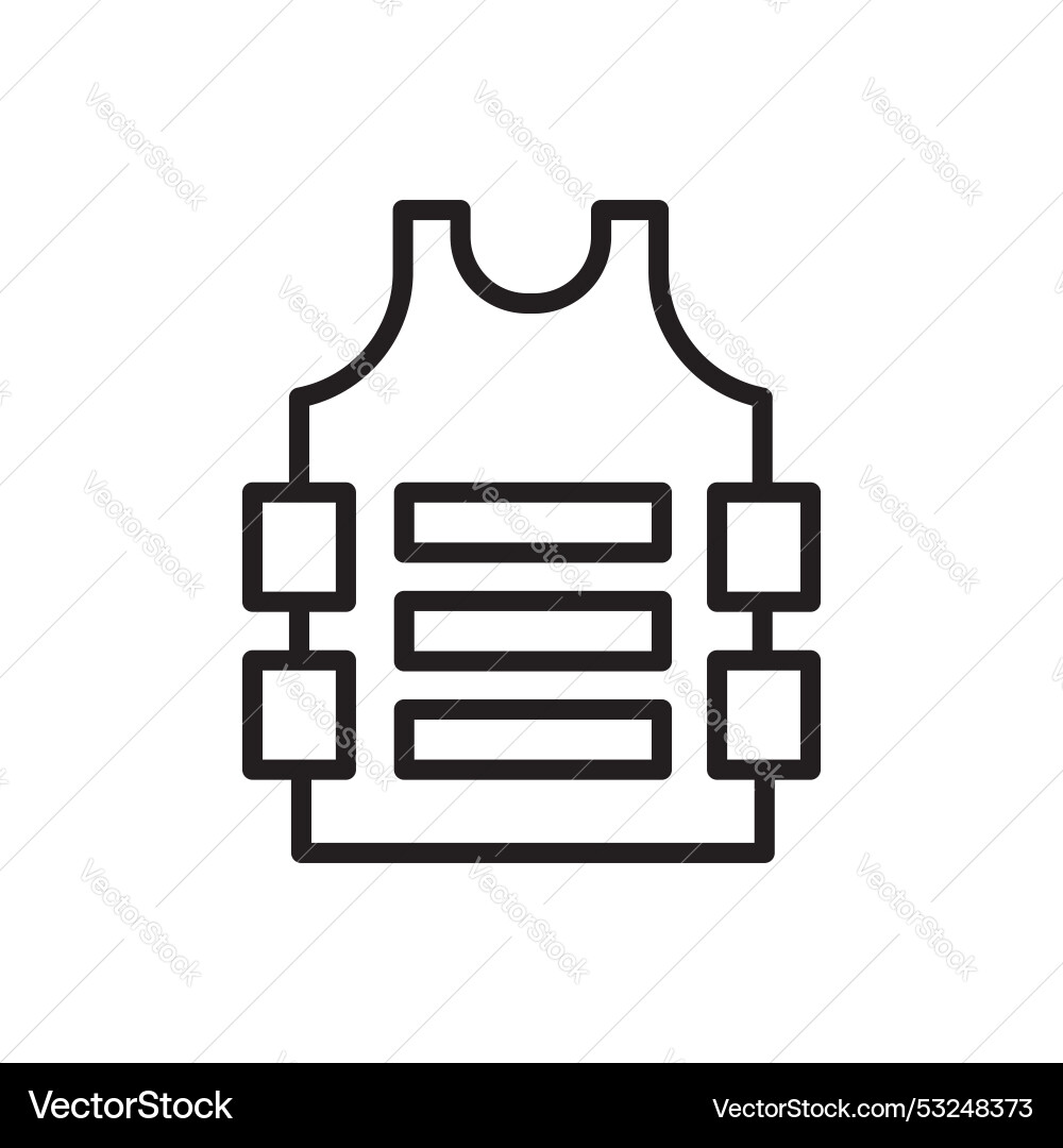 Bulletproof vest icon set military protection Vector Image
