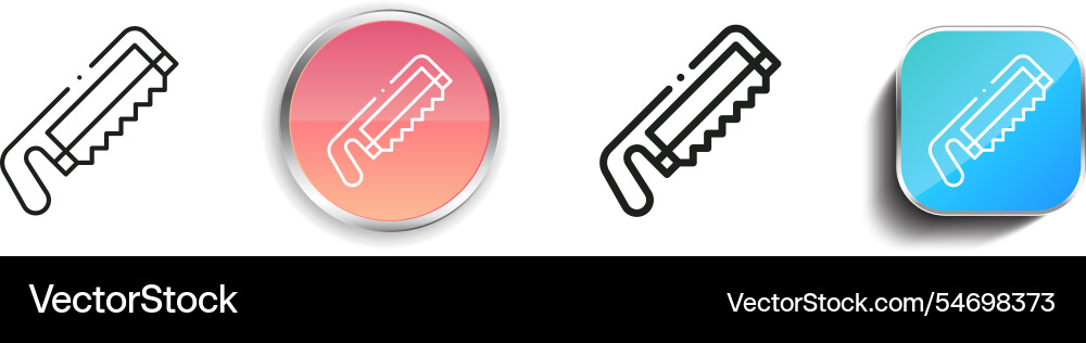 Hacksaw icon thin linear regular and button style vector image