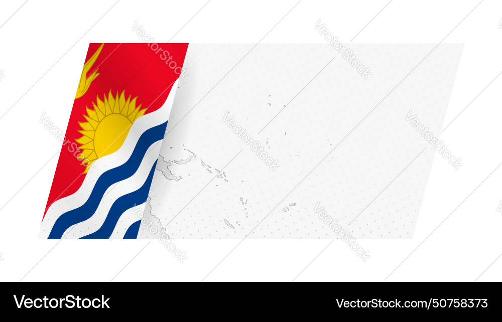 Kiribati map in modern style with flag vector image