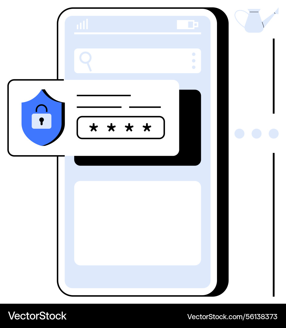 Mobile login interface with password entry Vector Image