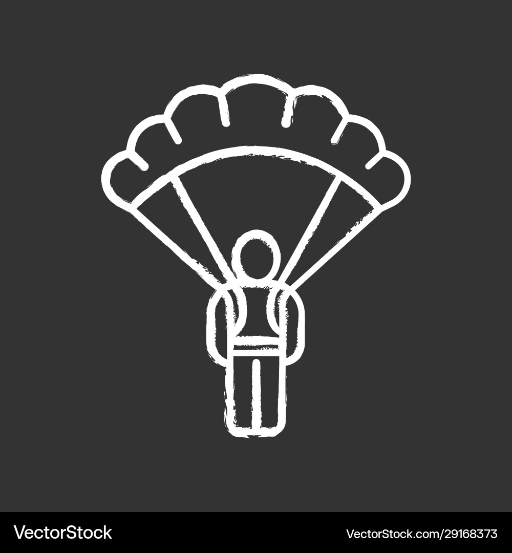 Parachute skydiver Kreide Symbol virtuelle Video Spiel Parachute skydiver Kreide Symbol virtuelle Video Spiel vektorbild