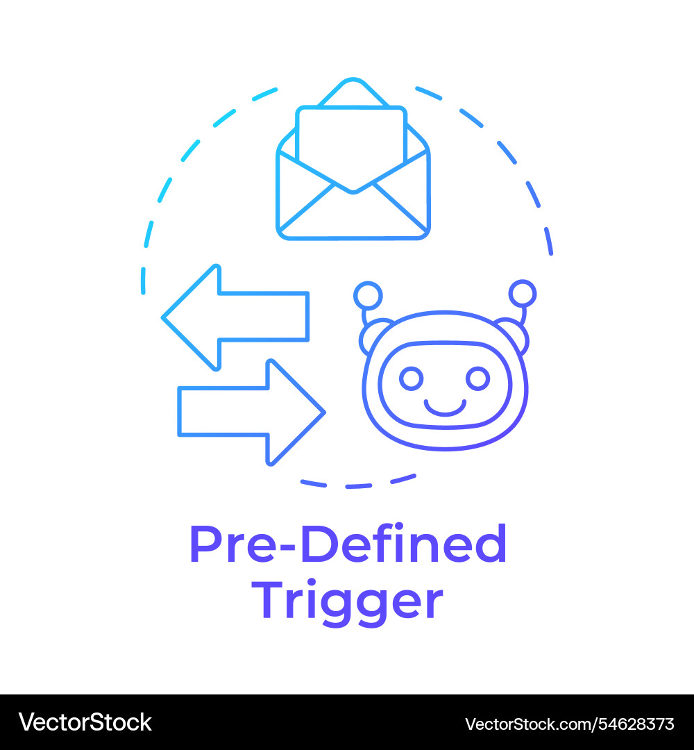 Pre defined trigger blue gradient concept icon Pre defined trigger blue gradient concept icon vector image