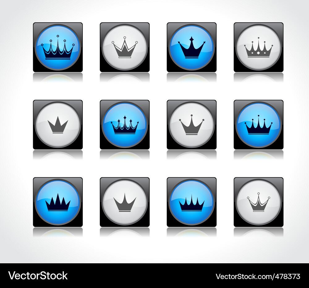 Royal Crown Buttons Vector Image