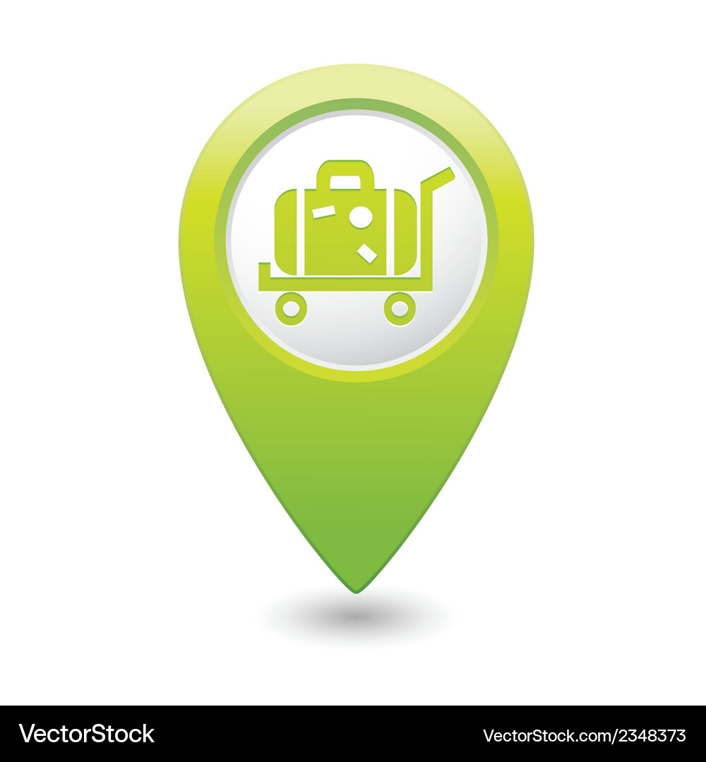 Wheelbarrow mit Koffer Map Pointer Vektorbild