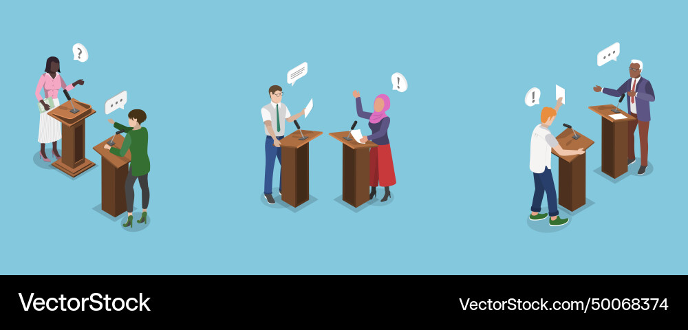 3d isometric flat of political 3d isometric flat of political vector image