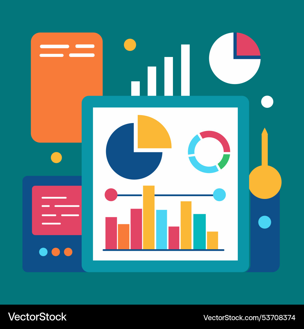 Data analytics dashboard Vector Image