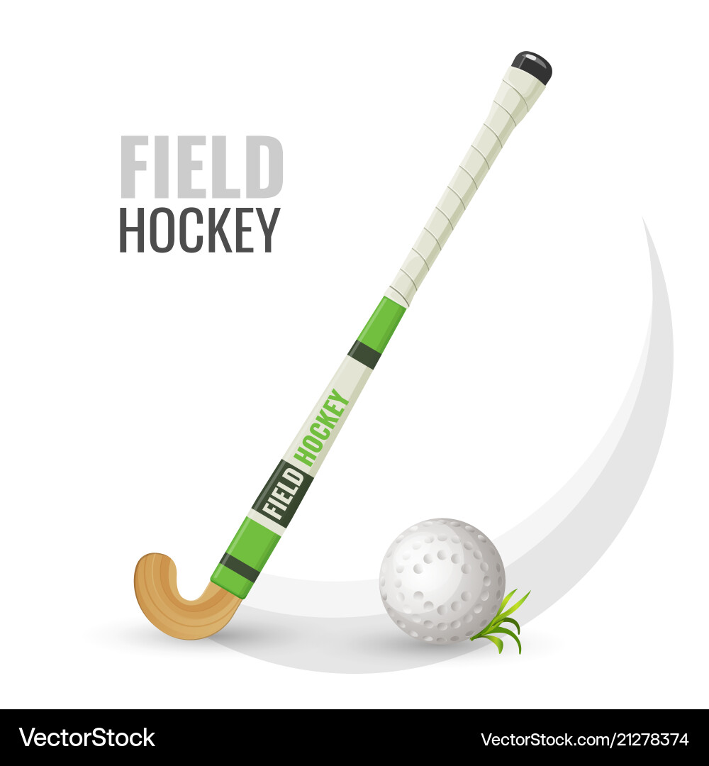 Field hockey competitive game and equipment Field hockey competitive game and equipment vector image
