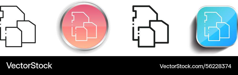 Memory card icon thin linear regular and button Memory card icon thin linear regular and button Vector Image