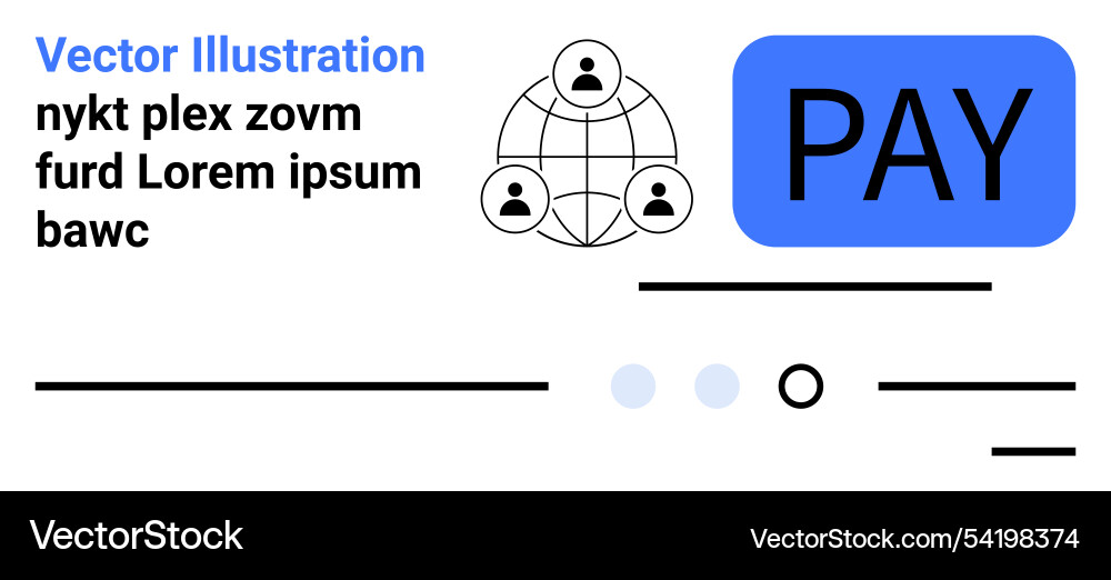 Online payment concept with network of users Online payment concept with network of users vector image
