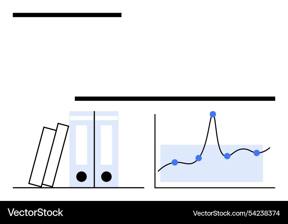 Organized workspace with books and data chart Vector Image