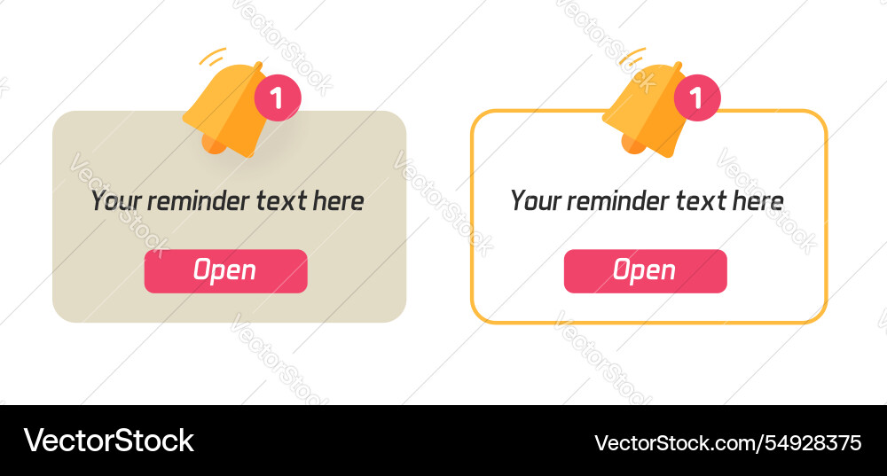 Alert notice ui ux reminder notification element Alert notice ui ux reminder notification element vector image