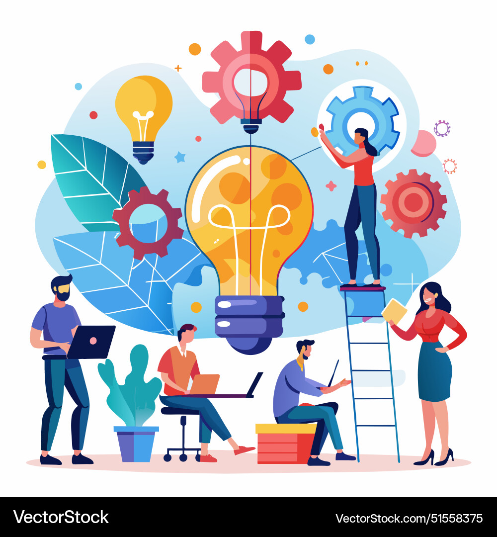 Brainstorm for business solution teamwork or Vector Image