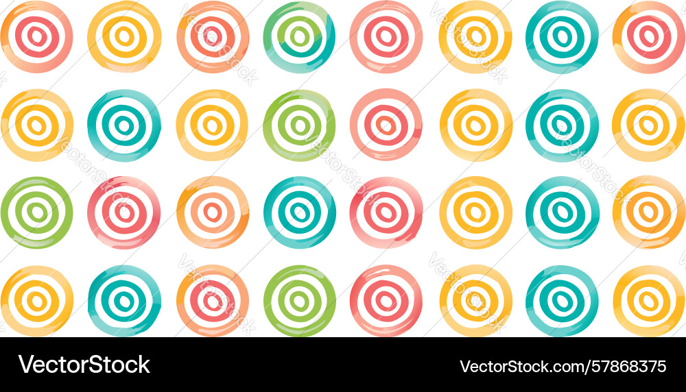 Concentric circles dot pattern colorful Vector Image