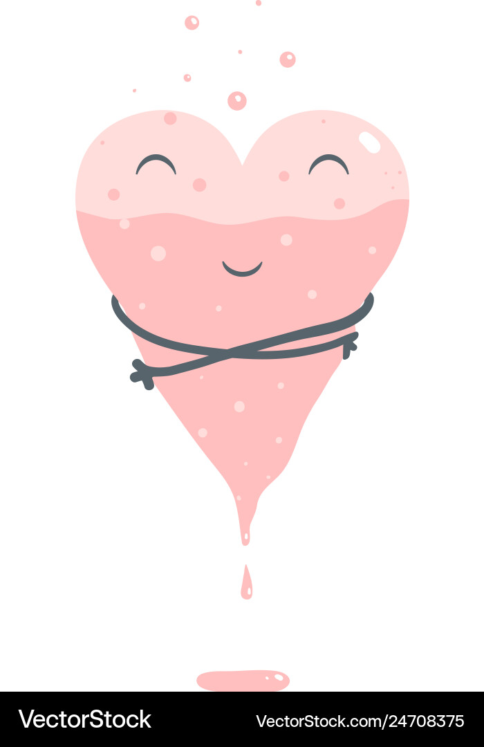 Heart Character Hugging Itself Vector Image