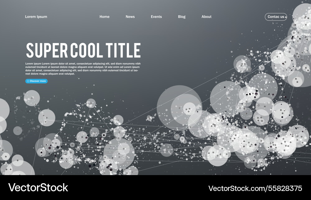 Landing page abstract design with big data Landing page abstract design with big data vector image