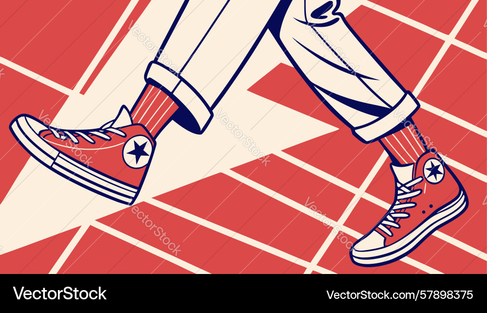 Running shoes with dynamic motion lines Vector Image