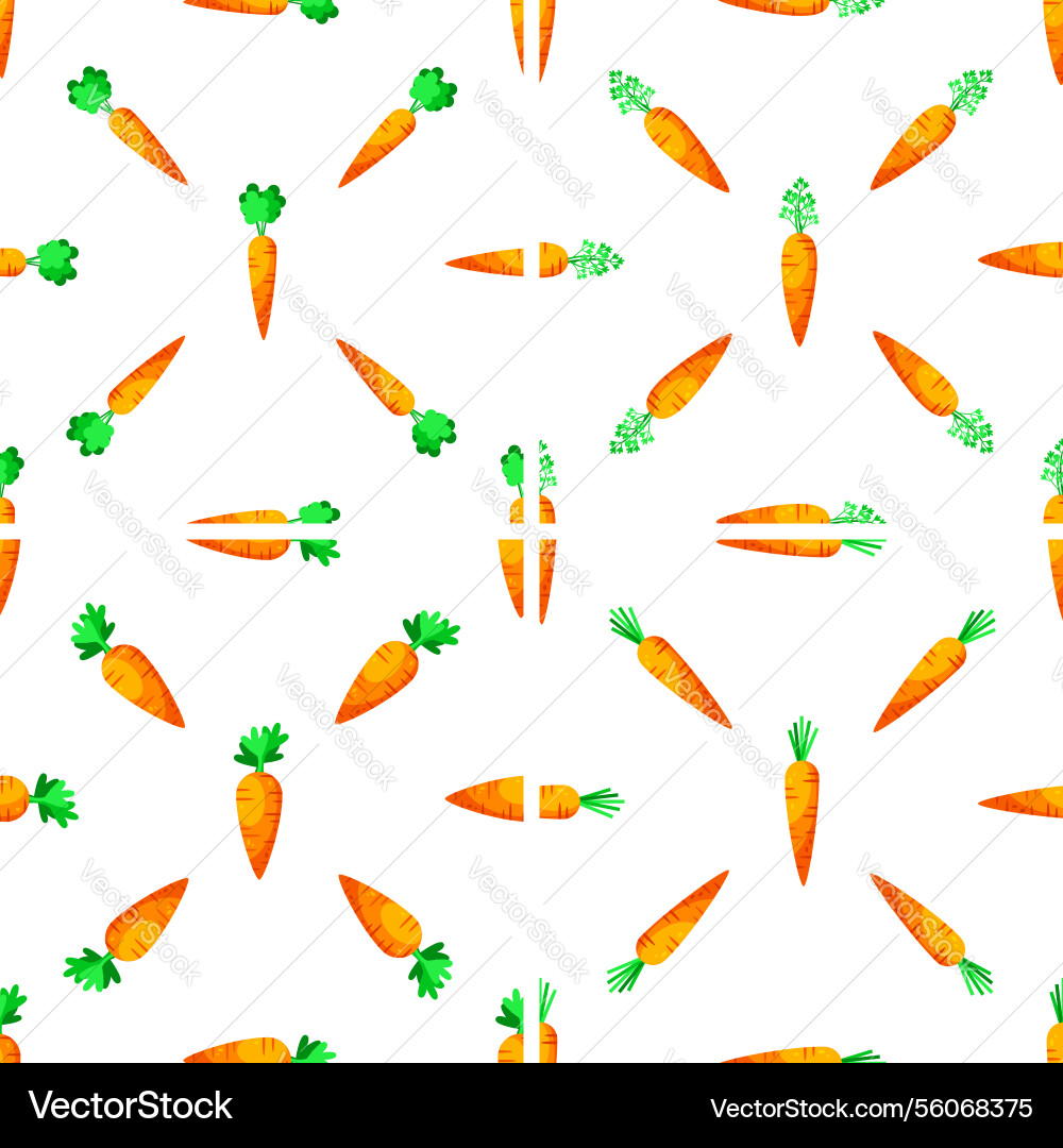 Seamless pattern with whole and sliced carrots Seamless pattern with whole and sliced carrots vector image