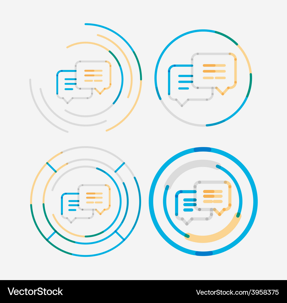 Thin line neat design logo set messages concept Vector Image