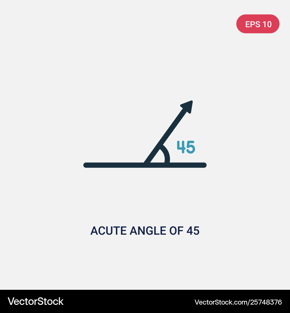 45 Grad Akute Winkel Icon Vektorbild