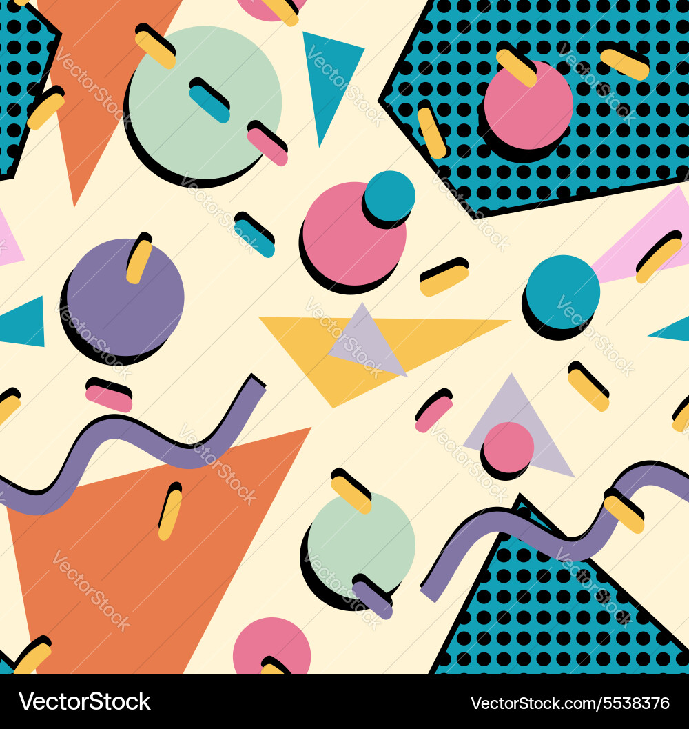 80s Memphis Pattern Background Royalty Free Vector Image