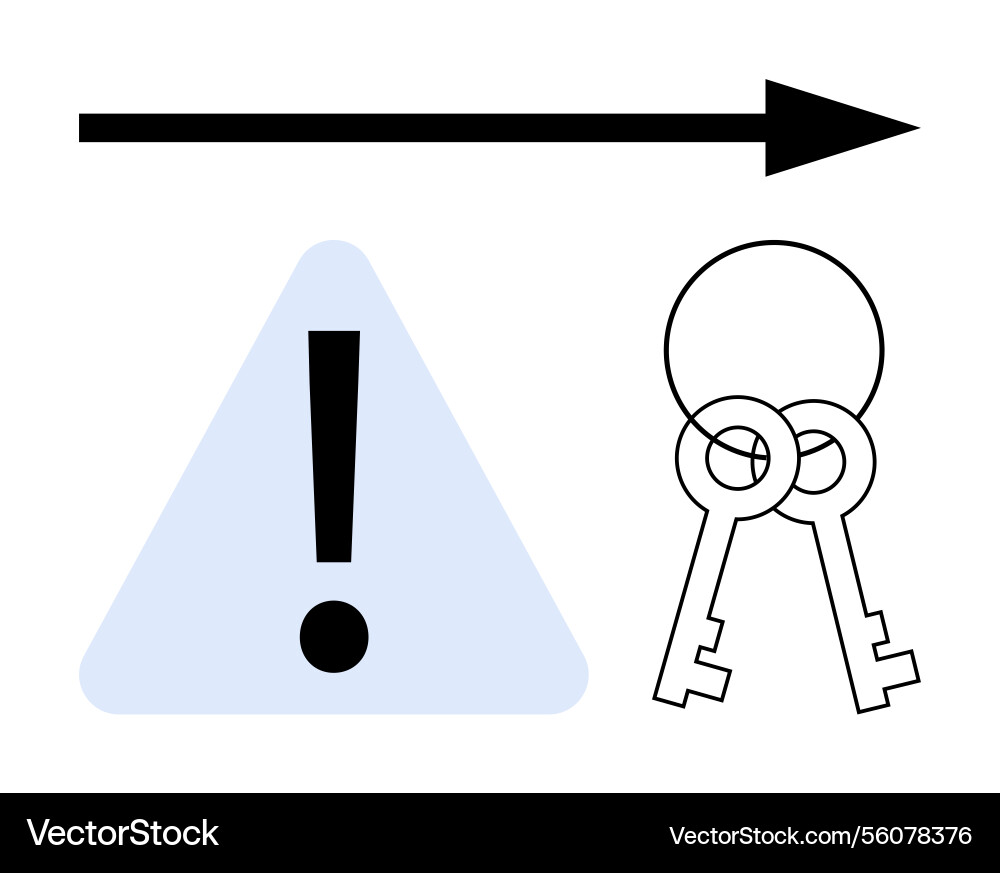 Arrow pointing forward triangle with exclamation Arrow pointing forward triangle with exclamation vector image