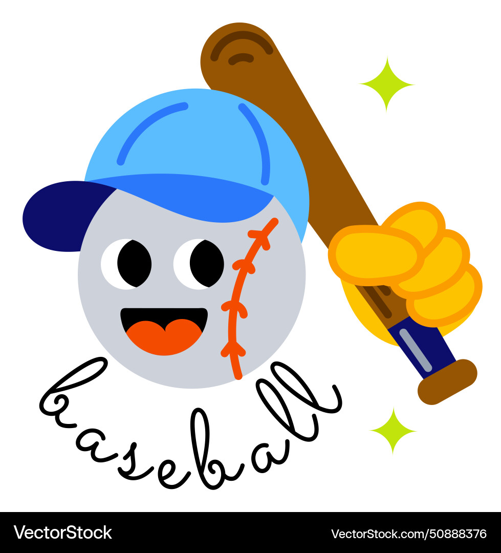 Baseball emoji Royalty Free Vector Image VectorStock