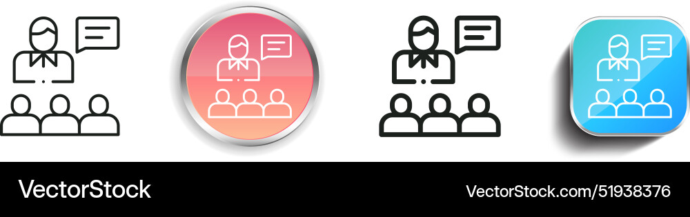Boss icon thin linear regular and button style Boss icon thin linear regular and button style Vector Image