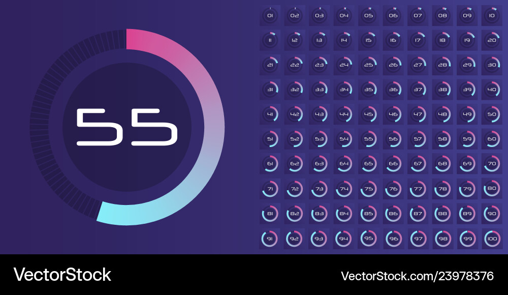 Circular interval timer Circular interval timer vector image
