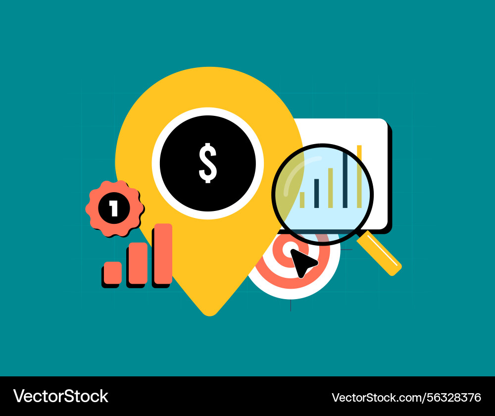 Find profitable location using local business Find profitable location using local business vector image