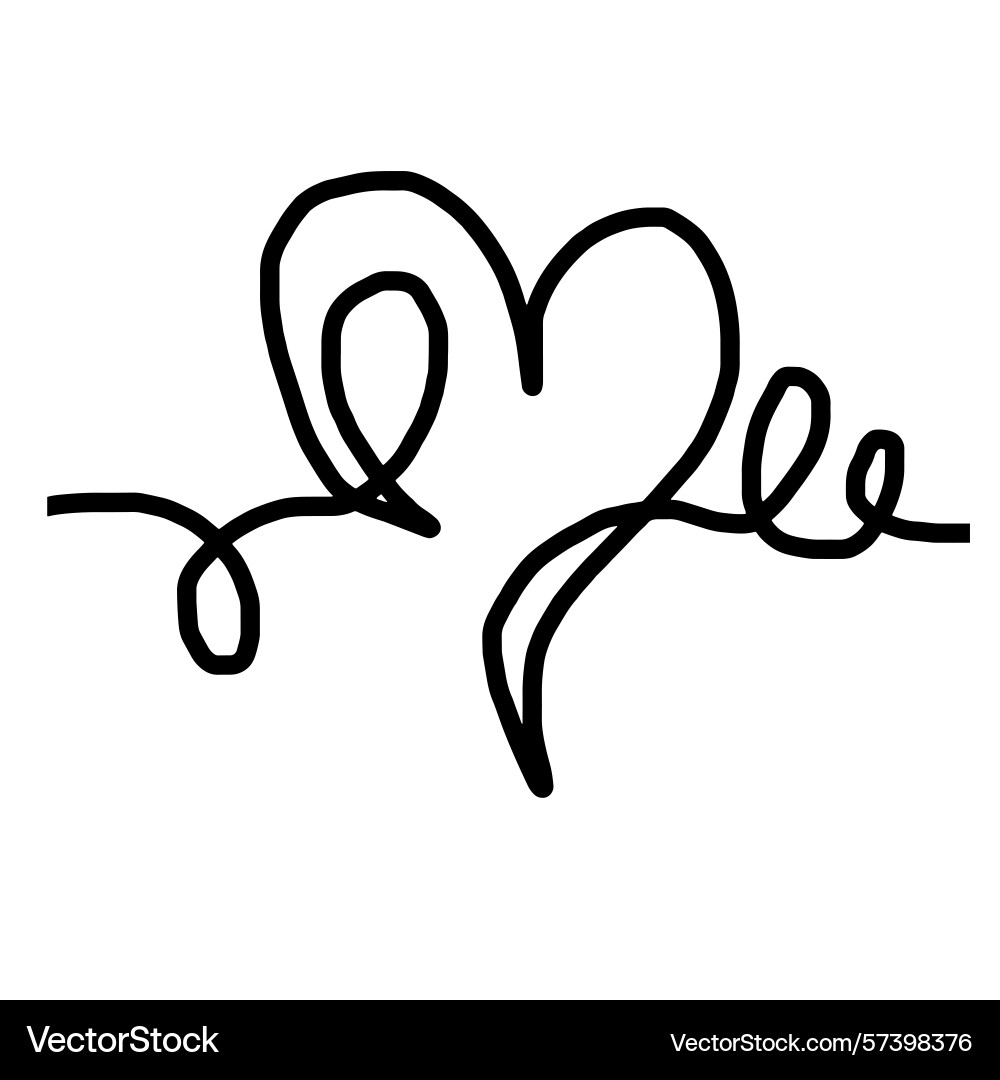 Love continuous line script cursive text Vector Image